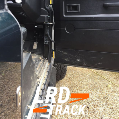 Close up of Deadlock fitted on a Green Land Rover 90