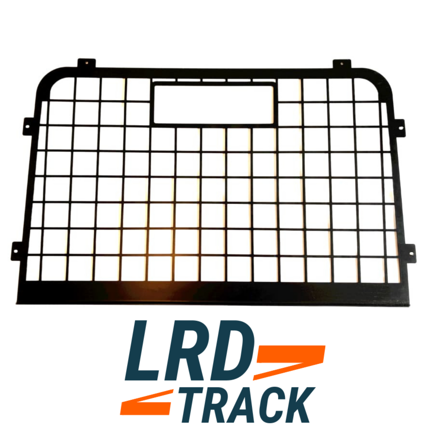 Defender door guard on a white background and LRD Track logo